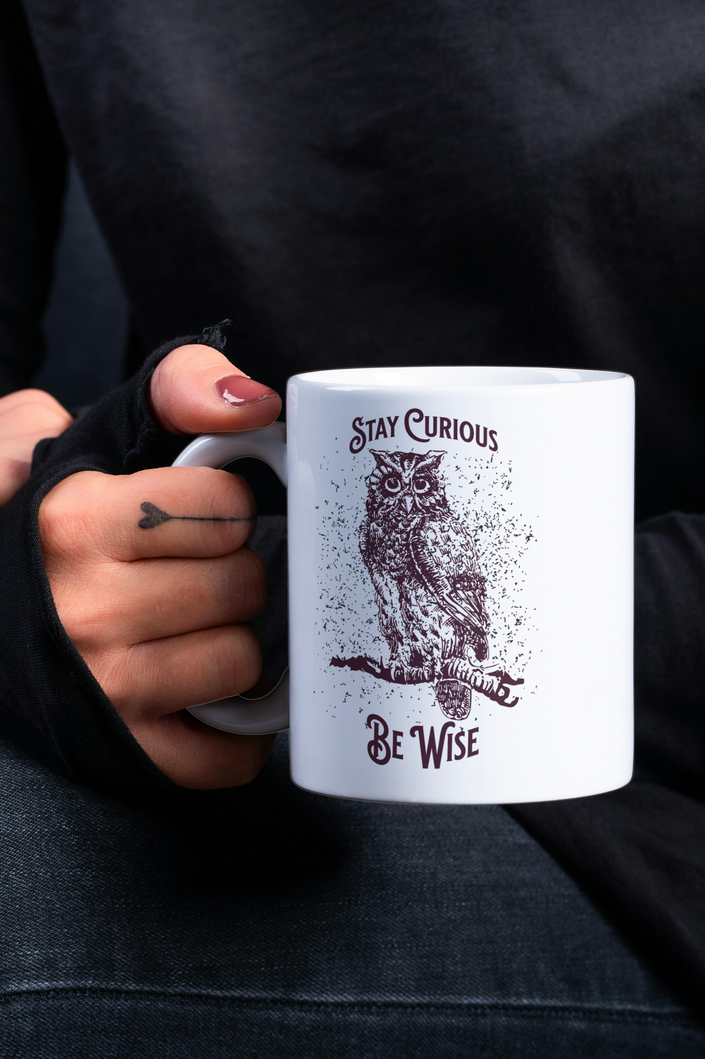 Stay Curious Be Wise – Owl Art Mug