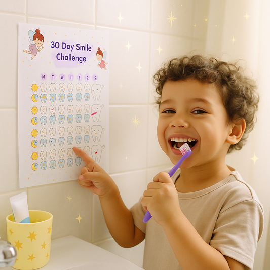 30-Day Smile Challenge Chart for Kids – Toothbrushing Tracker